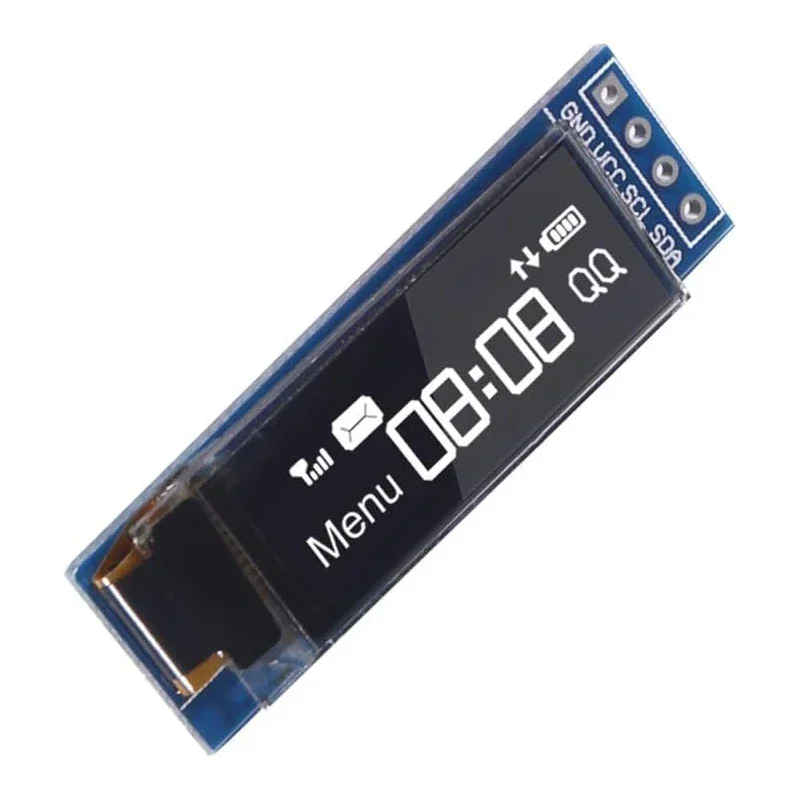 I2C 0,91 Polegadas I2C SSD1306 Branco/Blu Driver de Tela OLED DC 3.3V ~ 5V para Modulos de Exibição Arduino Led