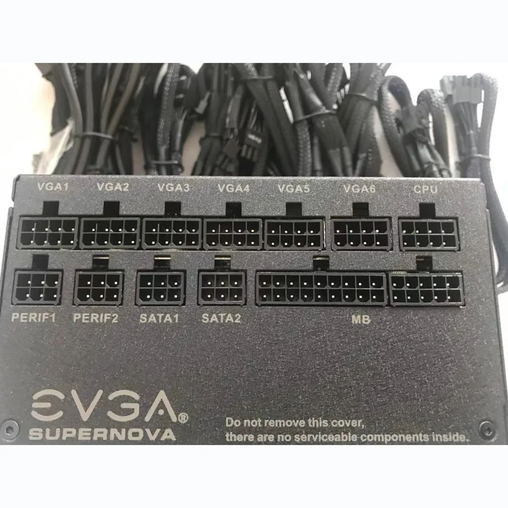 لوحدة إمداد الطاقة لـ EVGA 1300W 1300 M1 6 + 2P 80 PLUS 100% اختبار قبل الشحن جودة عالية