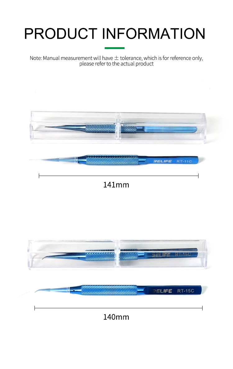 RELIFE-Pinzas voladoras de RT-11C /RT-15C, aleación de titanio de precisión para reparación de teléfonos móviles, placa base, BGA, pinzas para huellas dactilares