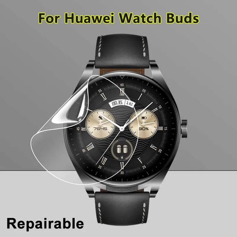 Ultra Clear Slim Screen Protector For Huawei Watch Buds SmartWatch Soft TPU Repairable Hydrogel Film -Not Tempered Glass
