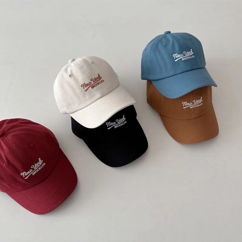 

2025 EmbroideryLetter Kids Baseball Caps Spring Kids Hats for Girls Sun Protetcion Caps Kids Accessories Baby Caps for Boys
