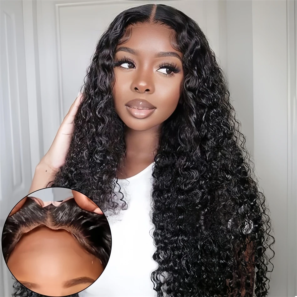 5x5 Hd Lace Frontal Wig Preplucked Brazilian Glueless Deep Wave Human Hair Ready to Wear 4x4 Hd Lace Front Curly Human Hair Wigs