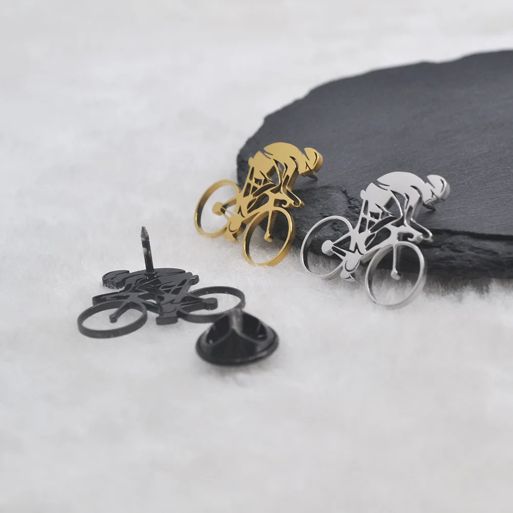 Cross border stainless steel brooch, butterfly pin brooch for cycling enthusiasts, simple clothing bags, daily accessories