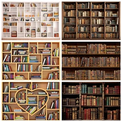 Book Shelf Bookcase Backdrop for Photography Back to School Study Library Shelves Wall Room Decor Photocall Portrait Background