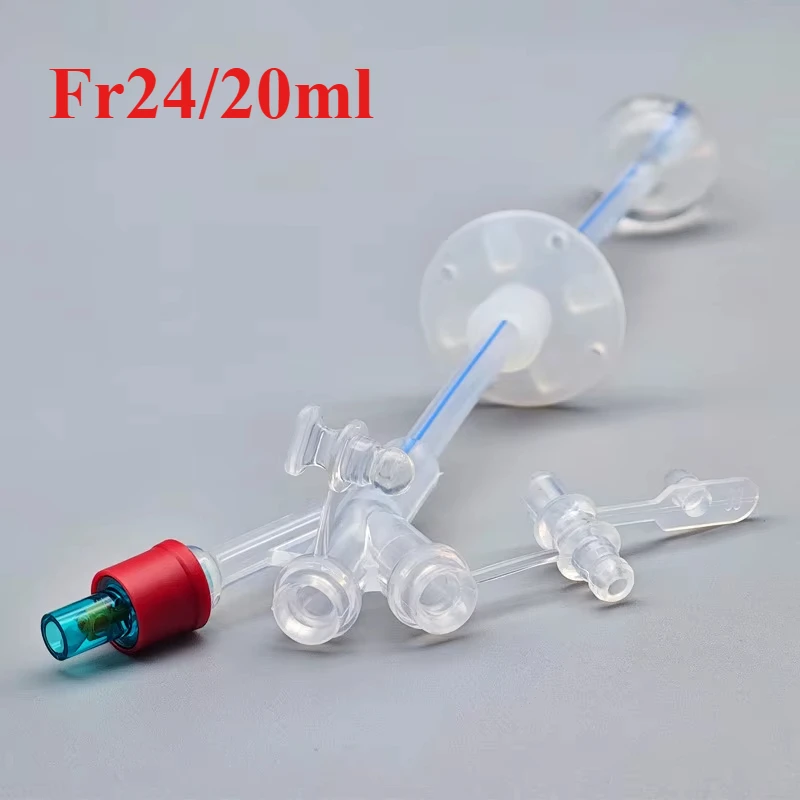 Fr24/20ml  Pipe length 155mm Medical 100% Silicone gastrostomy tube catheter