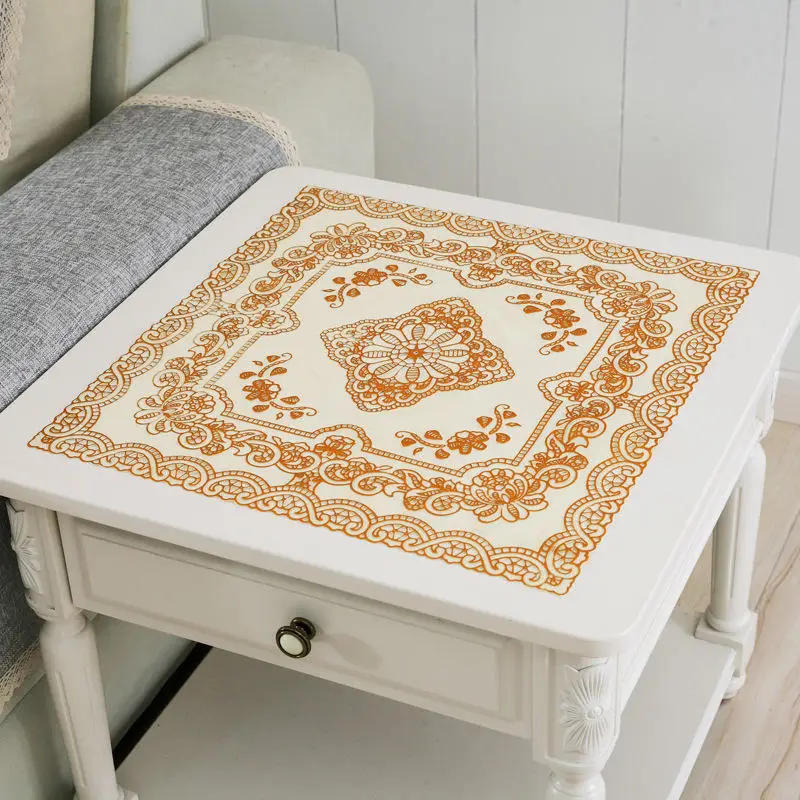 Modern Brocade Fabric Lace Trim Banquet Party Tablecloth Bedroom Balcony Small Round Table Cloth Tapete Christmas Decoration image 4