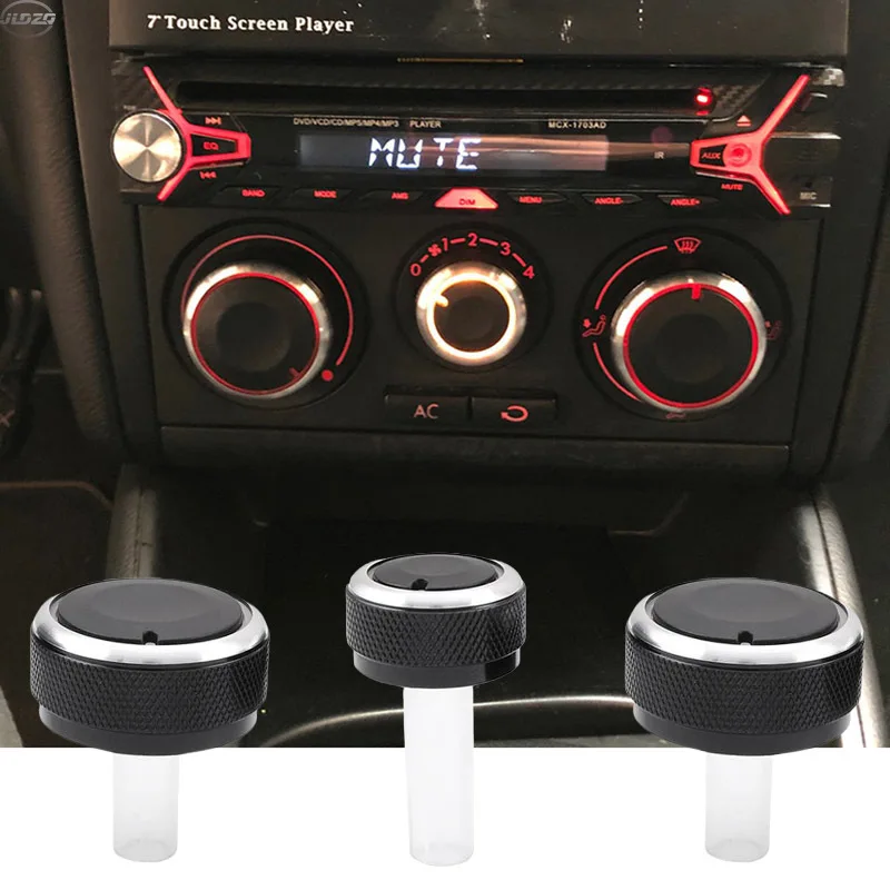 Perilla de aire acondicionado de aleación de aluminio, perilla de Control de calor para Volkswagen VW Passat B5 GOLF 4 MK4 Bora, accesorios para automóviles