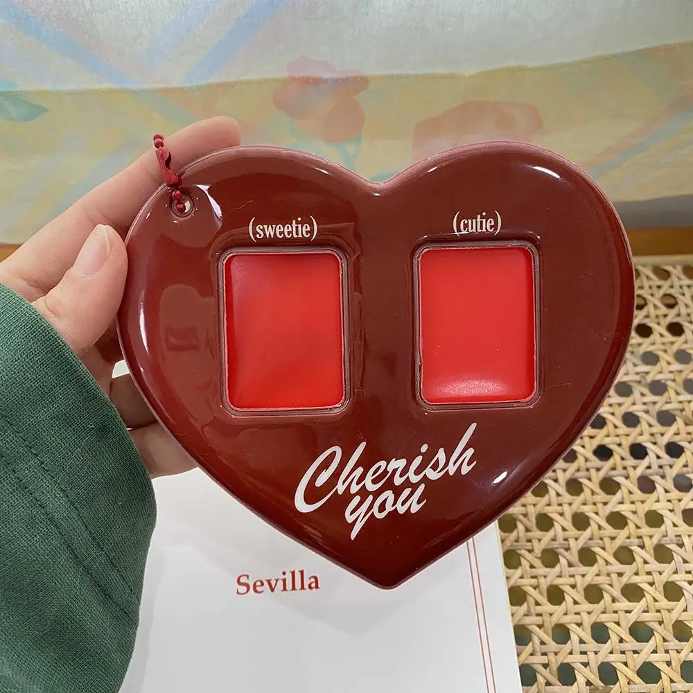 الحب شكل قلب حامل بطاقة الصورة للنساء عشاق الأزياء المعبود إطار الصورة الكورية نمط لطيف قلادة حاملي بطاقة الهوية البلاستيكية