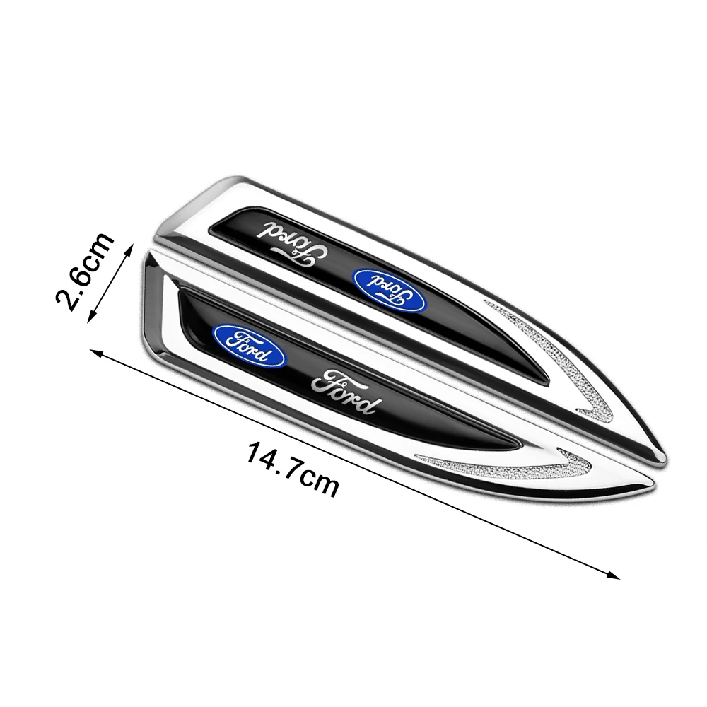 2pcs Car Emblem Styling Side Door Body Fender Stickers Knife Badges Decoration For Ford Focus mk2 3 Ranger Fusion Mondeo Kuga Ka