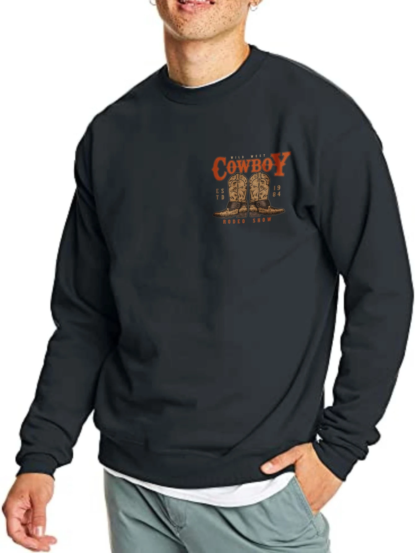 

Men's t-shirts Men's clothing Streetwear Autumn Long sleeves Cowboy Legend Since Printed Graphic t-shirt Sports Comfortable