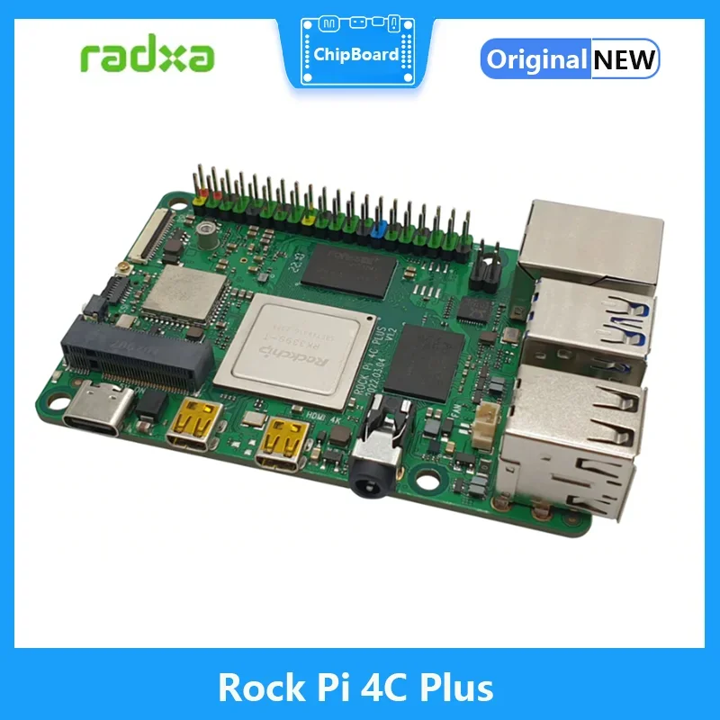 

ROCK Pi 4C Plus, ROCK PI 4C+ 2GB SBC Rockchip RK3399-T SingleBoard Computer support Android 11/Ubuntu/Debian