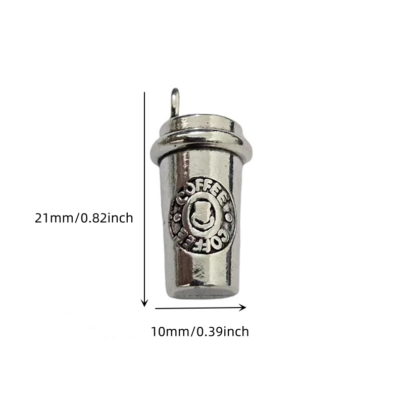 10pcsDIY jewelry accessories zinc alloy three-dimensional coffee cup pendant simulation pendant