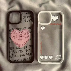 Fashion Letter Pink Heart Case For Samsung Galaxy S25 S24 S23 S22 Ultra S24 FE A06 A16 A54 A35 A15 A55 A52 A34 5G Silicone Cover