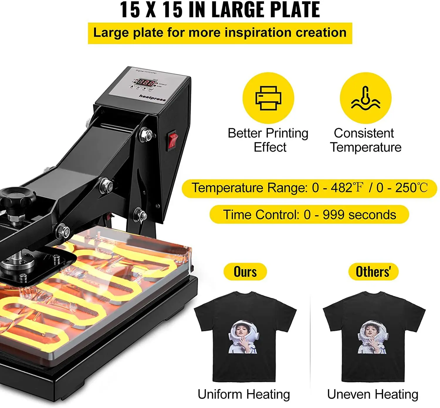 Imagem -04 - Máquina de Estampagem a Quente por Transferência Térmica 220v Máquina de Estampagem a Quente com Cabeça Rotativa 1200w Máquina de Estampagem de T-shirts Máquina de Prensagem Temperatura Constante Automática