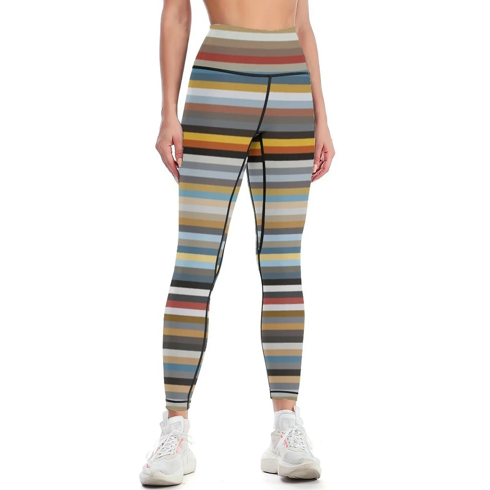 Nordic Stripes Horizontal Pattern Leggings Sportswear woman gym Leginsy push up Womens Leggings