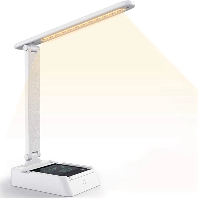 

LED Desk Lamp,Table Lamp With 3 Lighting Modes&Stepless Dimming Contact Control,For Home Office,With LCD Writing Tablet