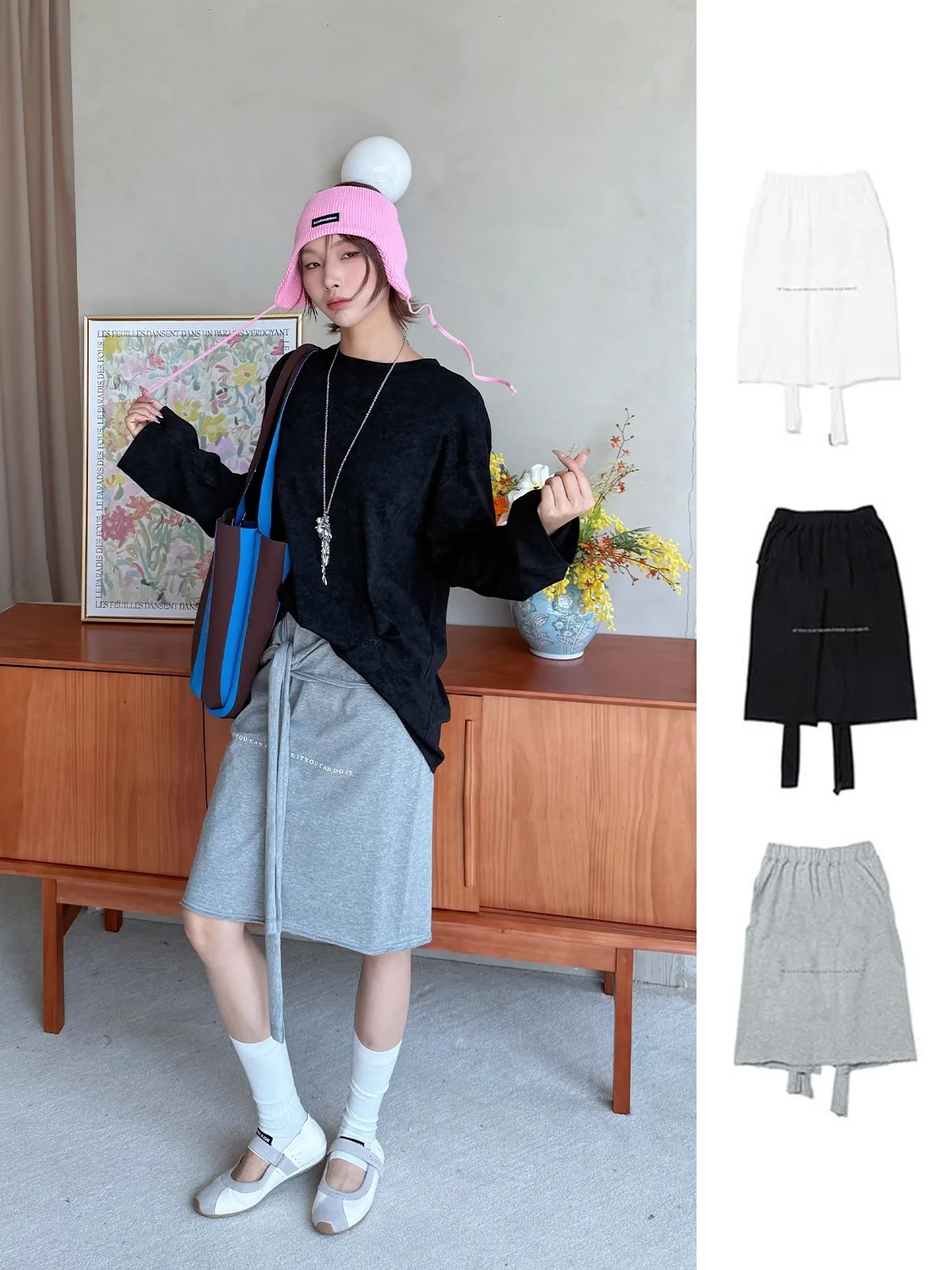 

Повседневная женская юбка миди из хлопка с принтом, прямого кроя, с разрезом, со средней талией и поясом