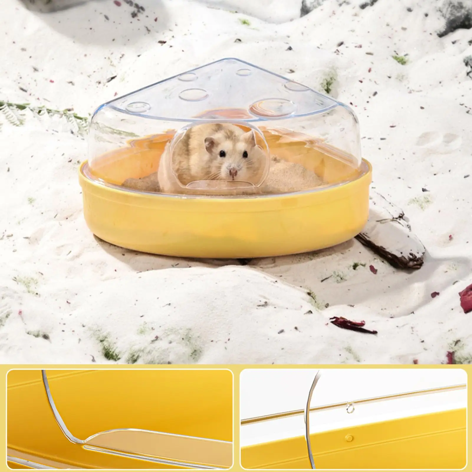 Hamster Sand Box Leakproof Transparent Bathing Digging Gerbil Sand Bath Container for Cage for Mouse Chinchilla Enrichment Play