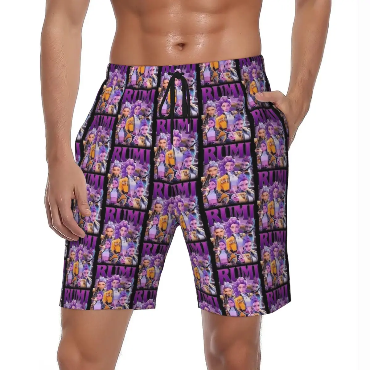 

Купальники Huntrix Idol Kpop Singer Girl Board Shorts Летние пляжные шорты Мужские удобные плавки для бега на заказ