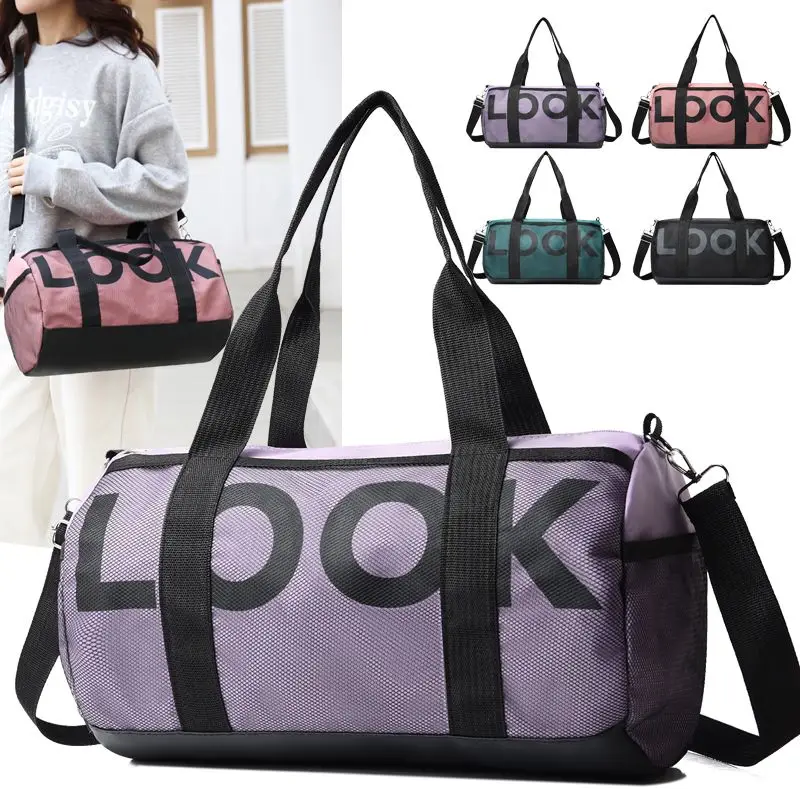 

Large Capacity Letter Printing Shoulder Bags Multifunction Nylon Outdoor Fitness Yoga Crossbody Bags Weekend Beach Travel Bag