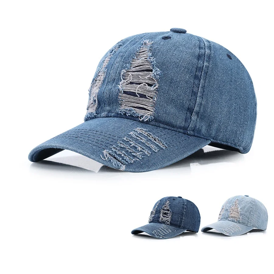 Unisex Sport Baseball Cap for Women Men Retro Wash Water Jeans Sun Hat Cotton Handfeeling Streetwear Hip Hop Denim Summer Hat