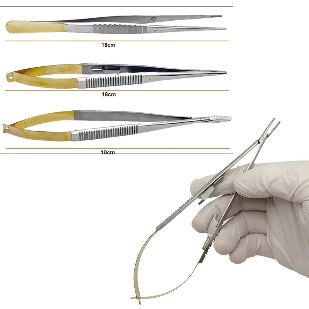 

18Cm Dental Castroviejo Needle Holder Pliers Stainless Steel Forceps Orthodontic Tweezer with Tc Dentist Instrument Tools