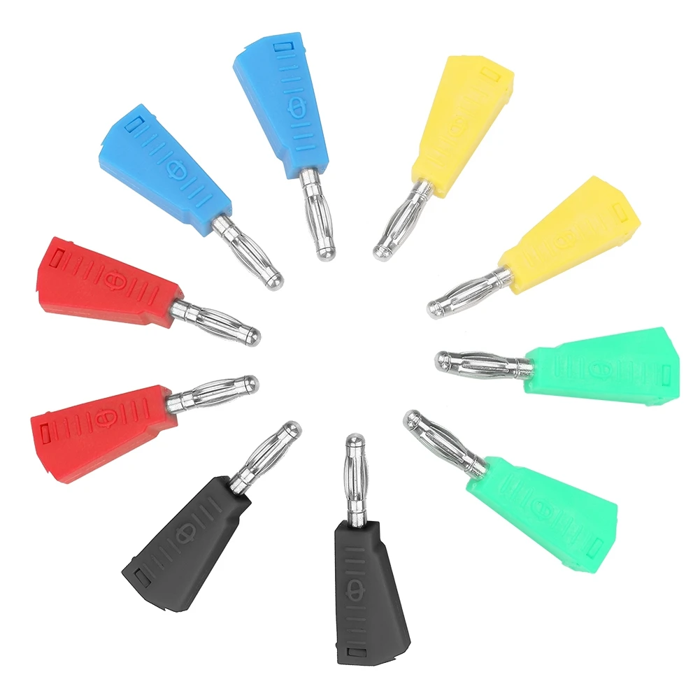 10pcs P3002 4mm Nickel Plated Speaker Banana Plug Connector Test Probe Binding Post