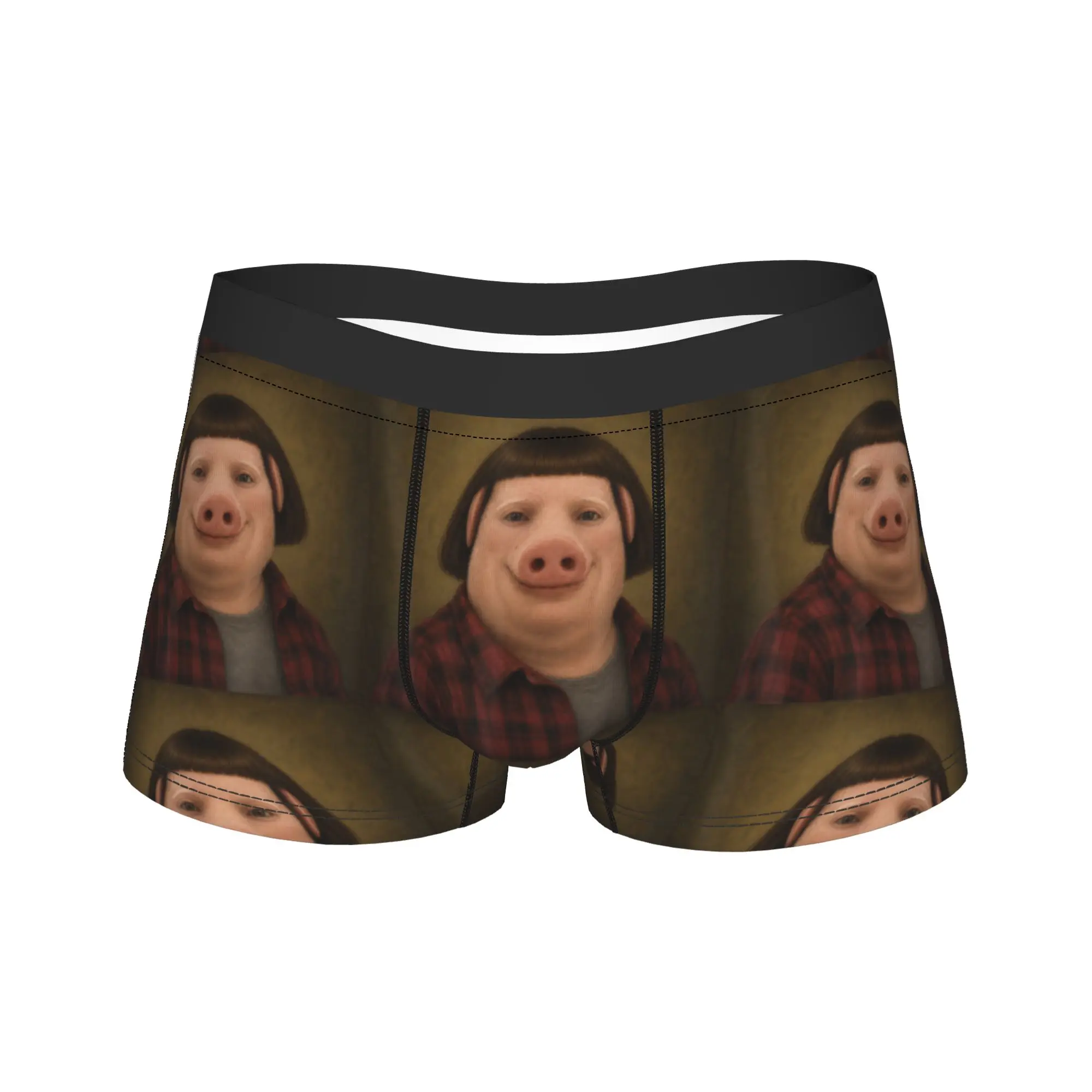 John Pork with a Bob Haircut Meme Silly Funny Brainrot Underwear Men Shorts Briefs Boxer Shorts Trenky Design Plus Size Panties