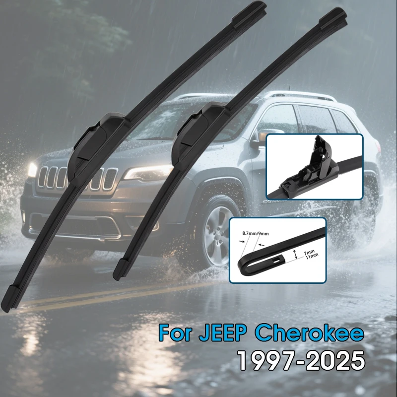 

Автомобильные щетки стеклоочистителя для JEEP Cherokee XJ KJ KK KL 1997-2025, лобовое стекло, щетки переднего окна, автомобильные аксессуары