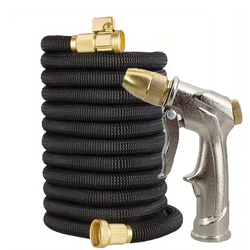 

High pressure retractable garden hose magic hose for car washing farm irrigation with metal connector lightweight and portable