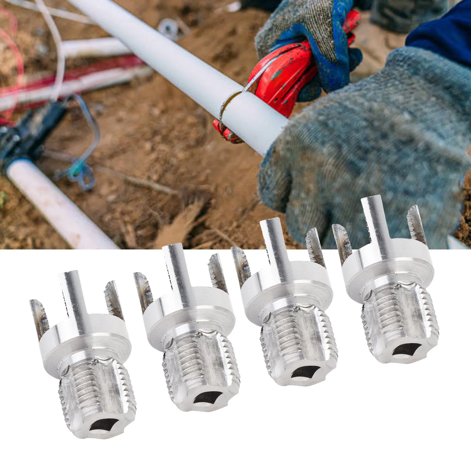 PVC Pipe Threader Kit Portable Non Slip Prevent Wear No. 45 Steel Internal External Pipe Threading Tool Incisive for Plumbing