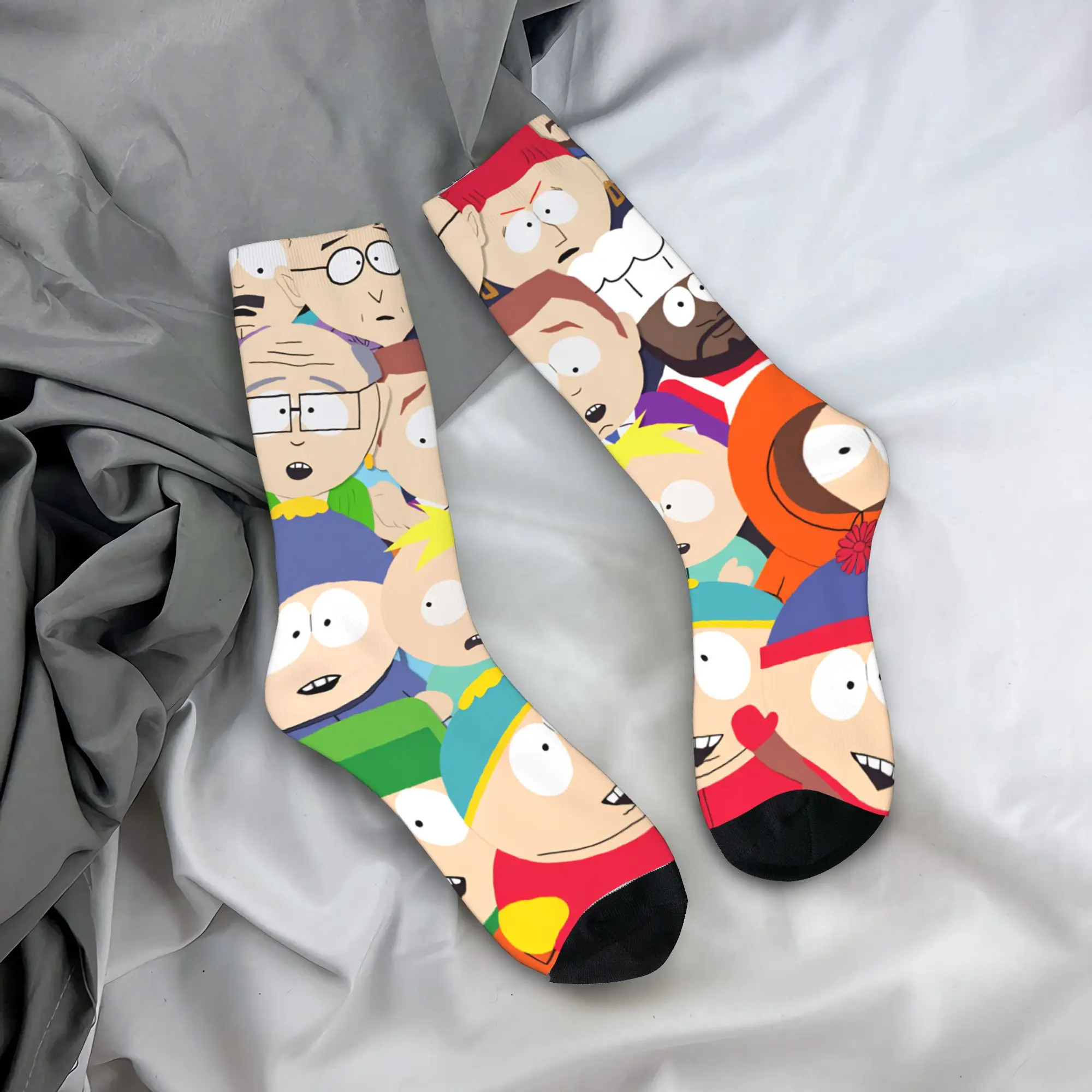 

Souths Parks, дизайнерские чулки, модные носки, осенние противоскользящие носки для женщин и мужчин, спортивные дышащие носки для бега