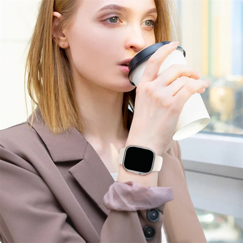 زجاج + حافظة لساعة أبل 44 مللي متر 45 مللي متر 41 مللي متر 40 مللي متر 42 مللي متر 46 مللي متر واقي للشاشة غطاء تغيير المصد الترا iWatch Series10 9 8 7 SE 6 5