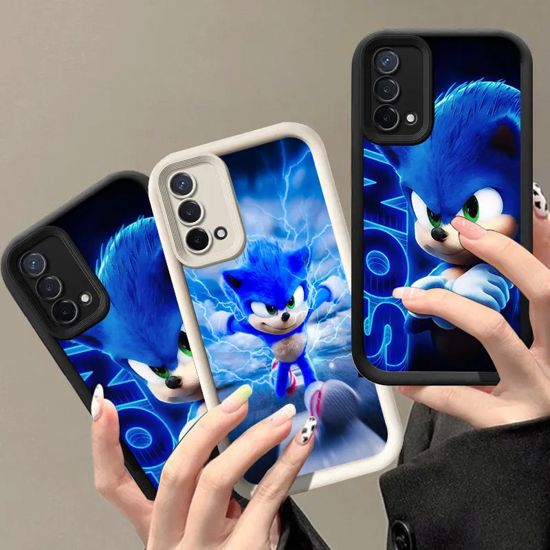 Cute S-Sonics H-Hedgehog Phone Case For OPPO A3 Reno 10 11 12 Pro 11F 12F A58 A78 4G A98 A3X 5G A15 A16 A17 A38 A53 A57 A60 A92