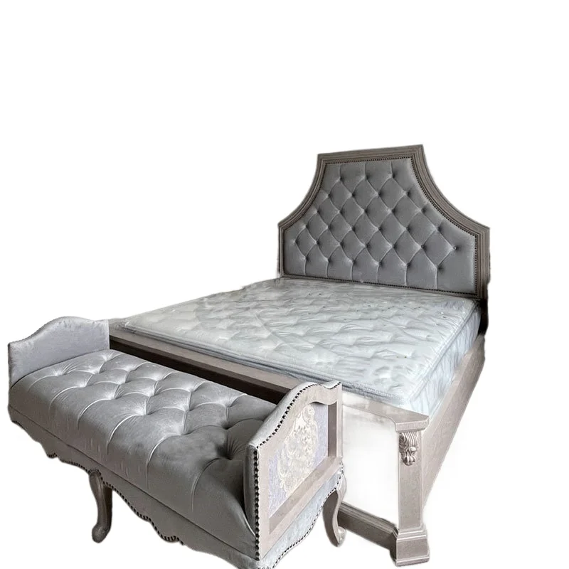 

American bed light luxury French bedroom architectural revival do old color double bed French country