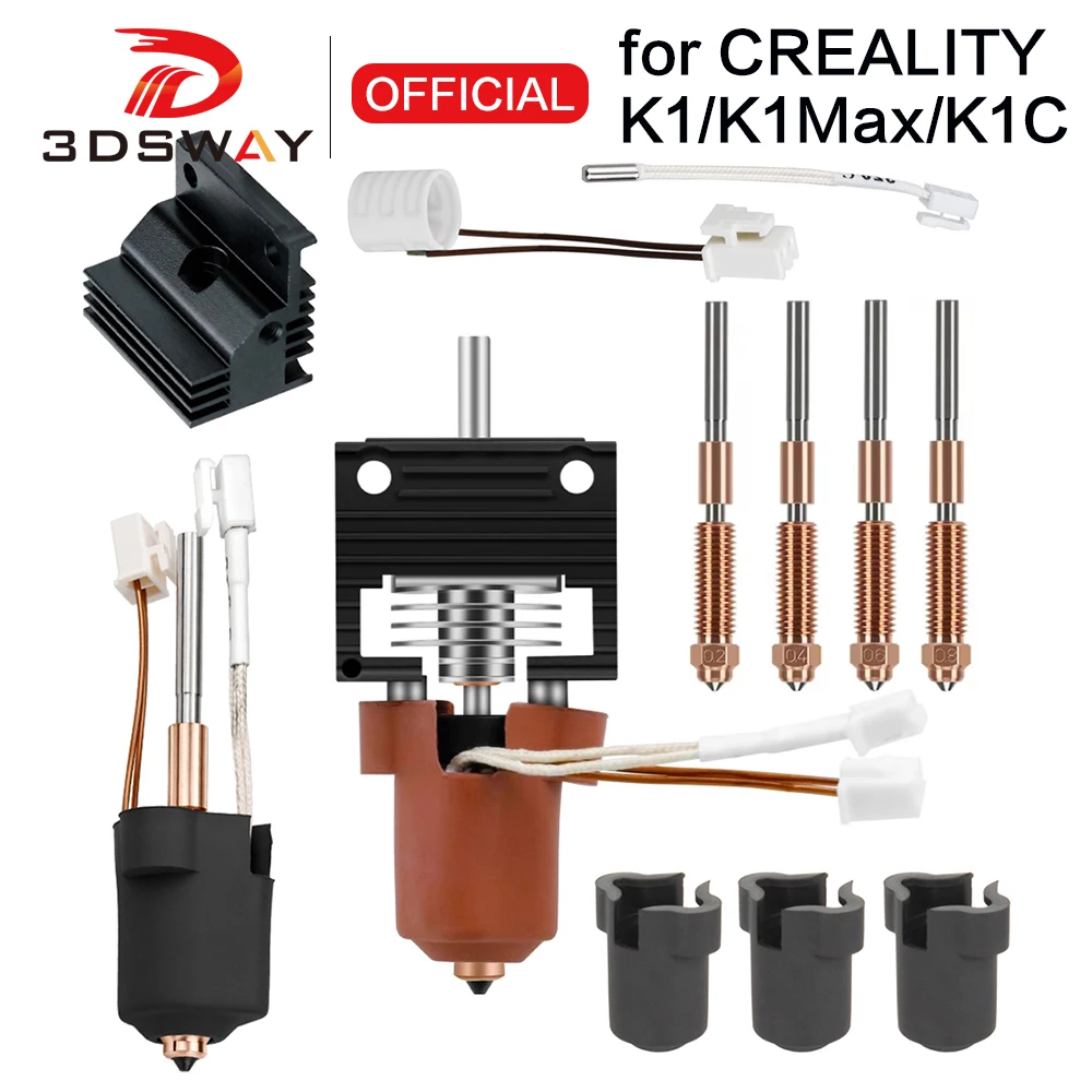 

For Creality K1C k1 Max Hotend Ceramic Heating Block 3D Printer Parts Quick-Swap Nozzle Kit Heat Break Resistance k1max Hot end