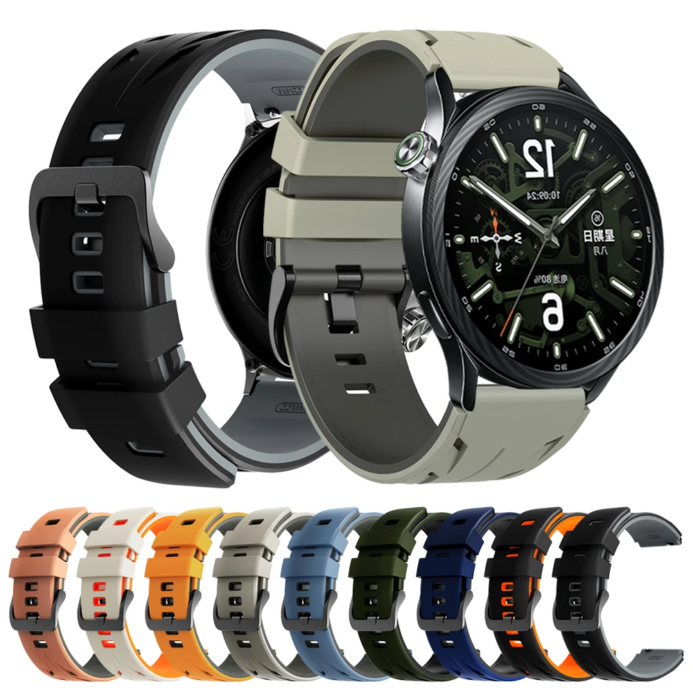 22mm Silikonarmband für Xiaomi Watch 5/S5 S1 S2 S3 S4 Sport Farbe 2 Weiches Armband für Redmi Watch 5 Active Armbandzubehör