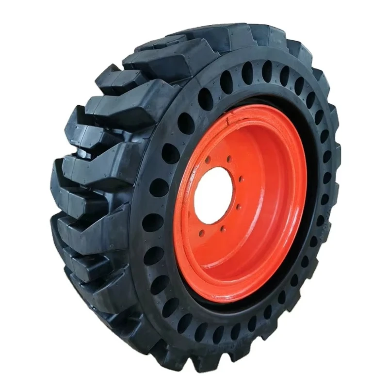 

Solid tires 10-16.5 12-16.5 slip steer loader tires with rims