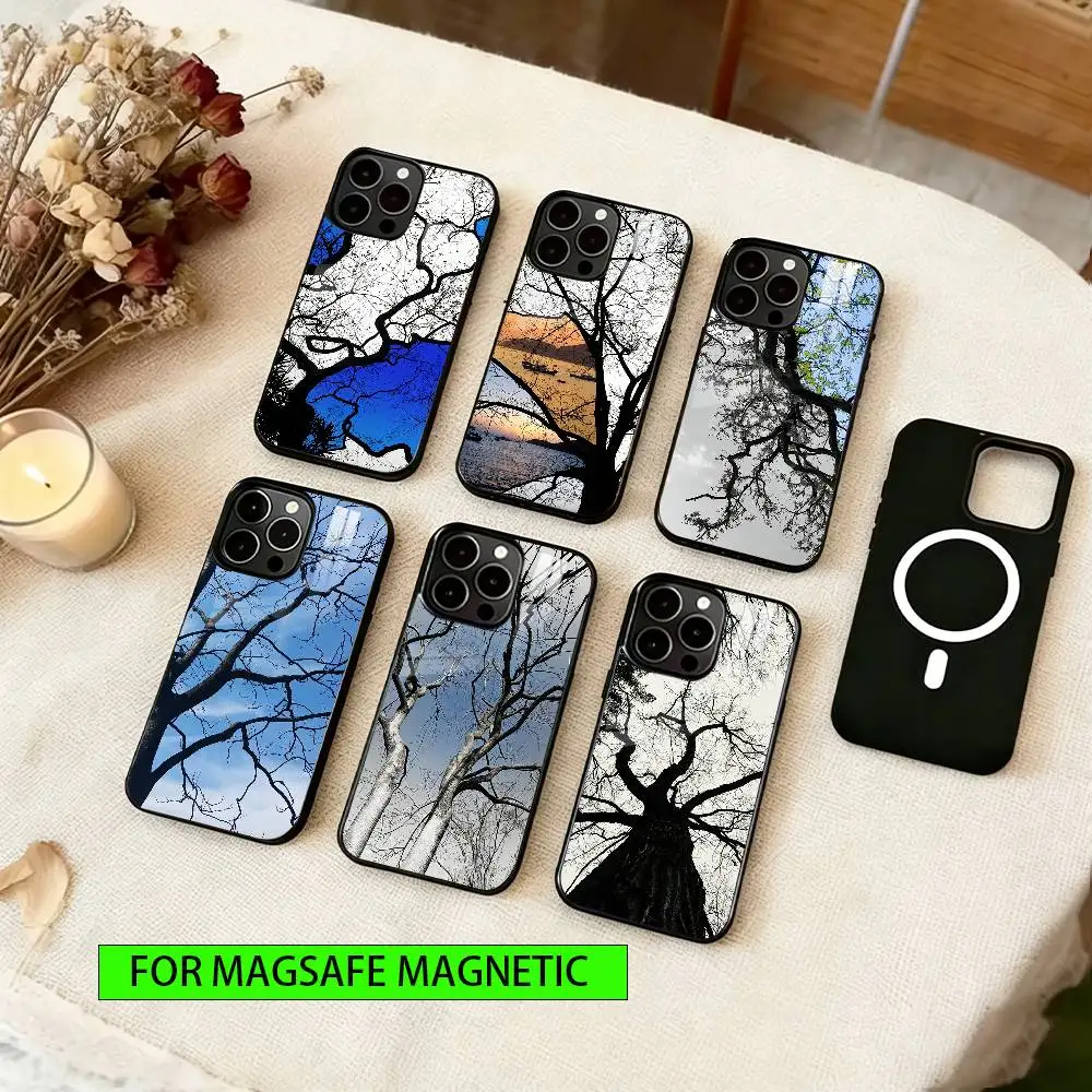 

Barren tree Phone Case For iPhone17,16,15,14,13,12,11 Plus,Pro Magnetic For Magsafe Wireless Charging