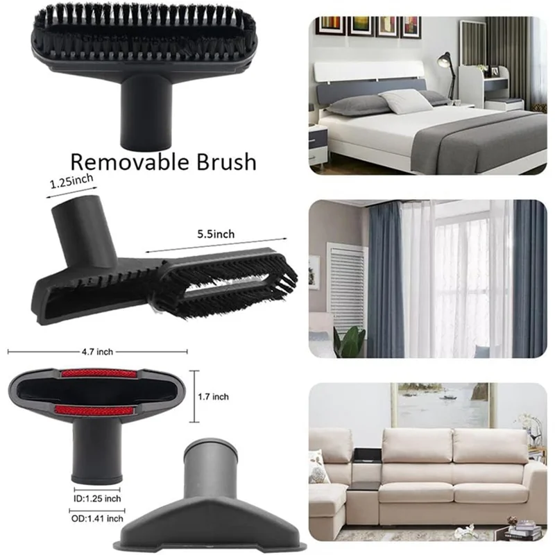 

Y42A-Насадки для бытового пылесоса, сменные аксессуары, адаптер для вакуумного шланга 2 1/2 дюйма на 1 1/4 дюйма, гибкая щелевая щетка