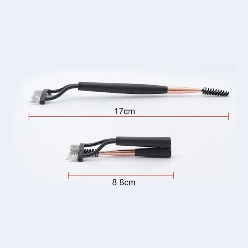 New Double Head Eyelash Curler Makeup Lash Separator Mascara Curl Foldable Metal Teeth Eyelash Brush Combs Beauty Makeup Tools