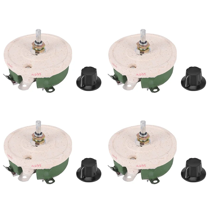 

4X 100W 100 Ohm Wirewound Potentiometer Rotary Resistor Rheostat-VVNB
