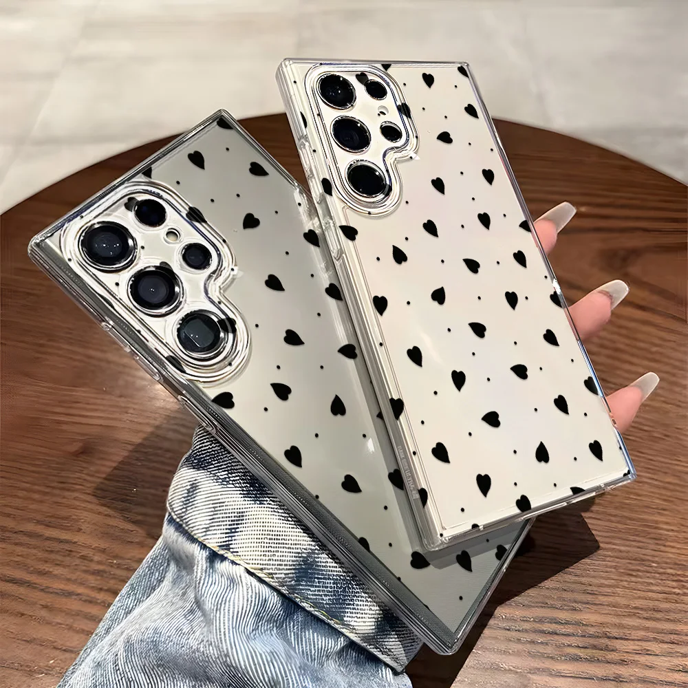 Милый красочный чехол для телефона с сердечком для Samsung Galaxy S25 S23 S24 S22 Ultra Plus, противоударный чехол для Galaxy S24+ S23+ S25+