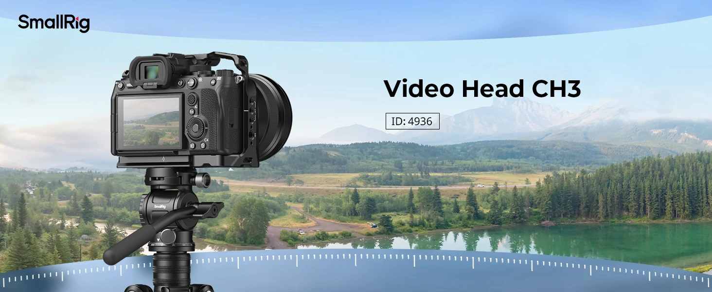 SmallRig Videokopf CH3, nur 271 g, maximale Belastung 3 kg, tragbarer Fluidkopf zum Aufnehmen von Outdoor-Anzügen, Arca-Swiss Schnellwechselplatte 4936 – Detail 1