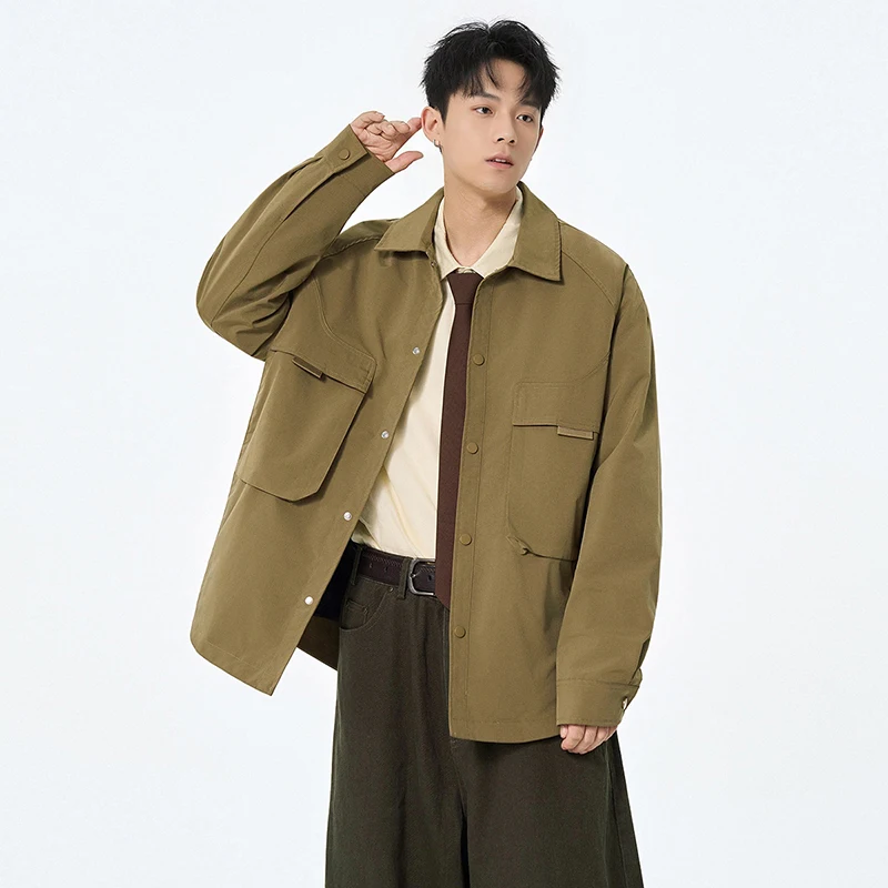 Spring New Arrival Solid Black Stand Collar Jacket Unisex Solid Color Daily Commuter Jacket Windproof Waterproof Outdoor Camping