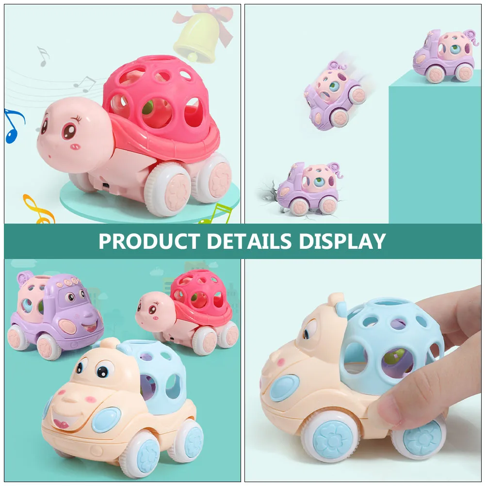 3Pcs Car with Inertia Function Smooth Safety Construction for Cognitive Skill Learning Fun Random Style Car