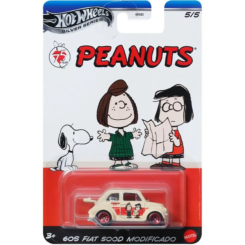 1/64 Hot Wheels Car Model Snoopy PEANUTS Series Honda CR-X Volkswagen Collection Alloy Cars Model Ornament Boy Birthday Toy Gift