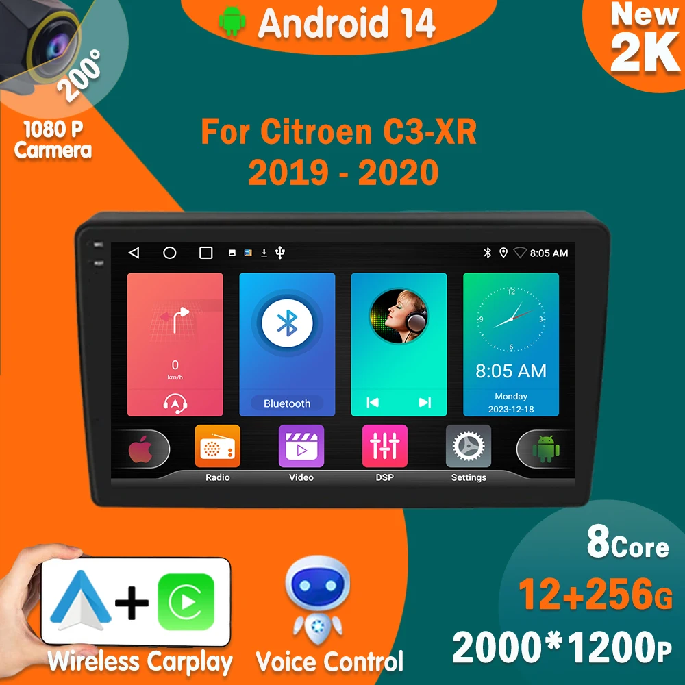 

Android 14 For Citroen C3-XR 2019 - 2020 Car Radio Video Player Multimedia GPS Navigation Carplay 4G WIFI Head Unit No 2din DVD