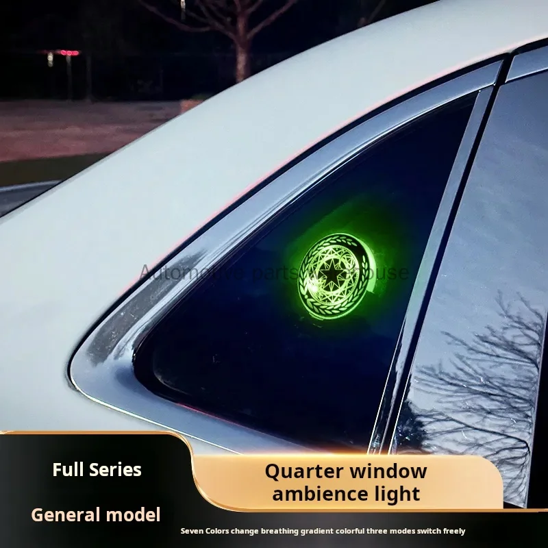 1/2Pcs Car Triangle Window Decoration Atmosphere Light Solar Energy For BMW Tesla Audi Benz Car Lights Decorative Lamps & Strips