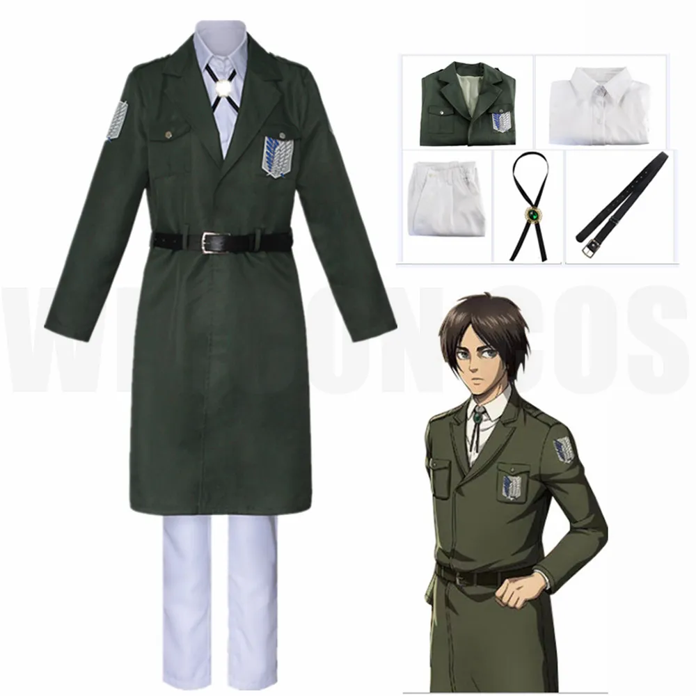 Attack on Titan Eren Levi Cosplay Costume Women Men Shingeki No Kyojin Scouting Legion Soldier Jacket Coat Windbreaker Uniform